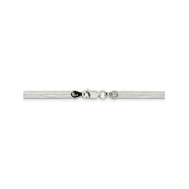 Brilliant Bijou Solid .925 Sterling Silver 7mm Magic Herringbone Chain Bracelet 
